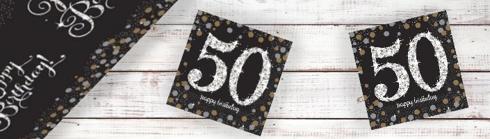 Gold Sparkle 50th Birthday Party Supplies | Balloon | Decoration | Pack